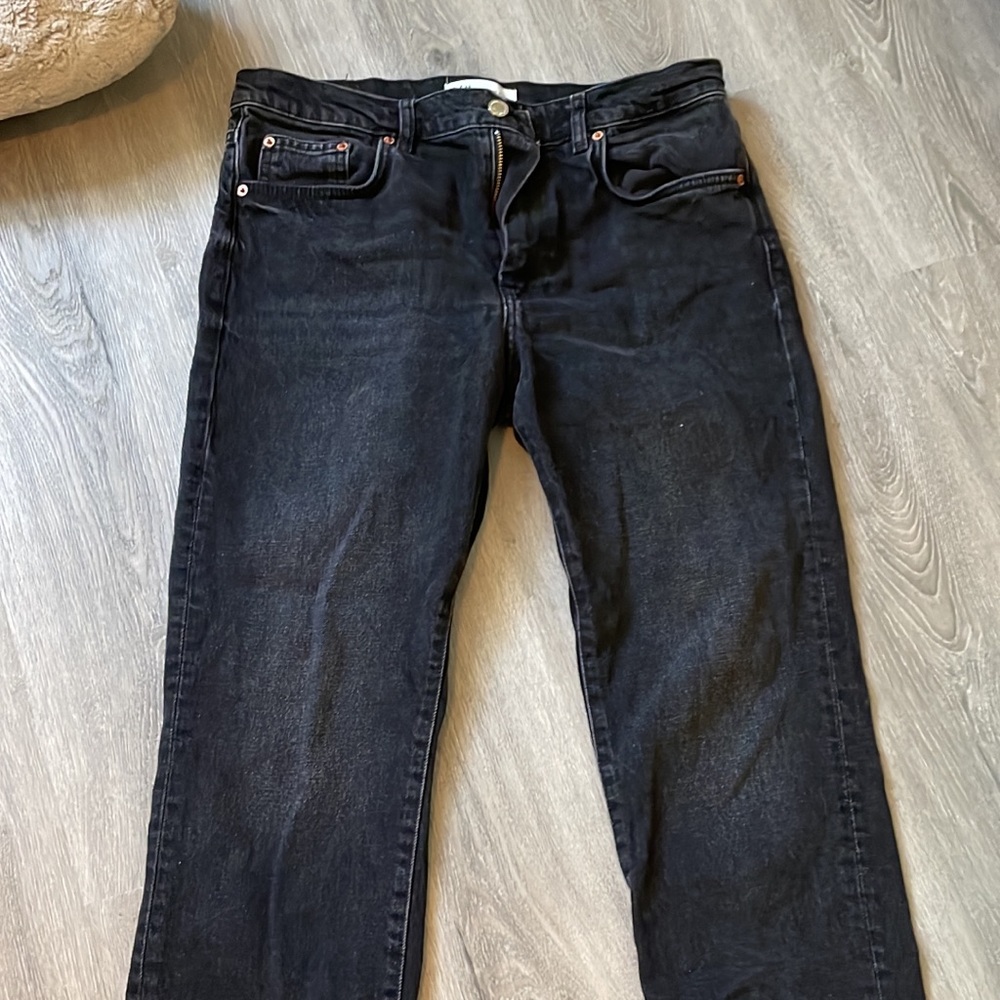 Zara high waisted straight jeans